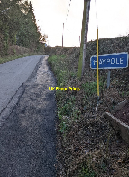 Photo 6"x4" Northern boundary sign, Maypole, Monmouthshire Maypole\/SO4716 c2022