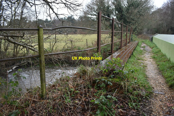 Photo 6"x4" Former railway bridge over Moors River West Moors c2022