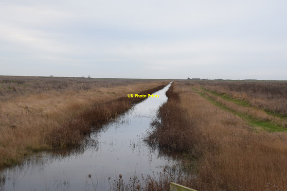 Photo 6"x4" Land drain heading due south Churchend\/TR0092 c2022
