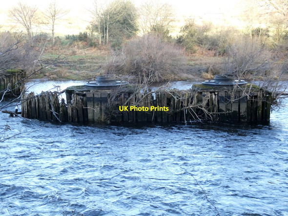 Photo 6"x4" Bridge pier on the old Border Counties Railway Hexham c2022