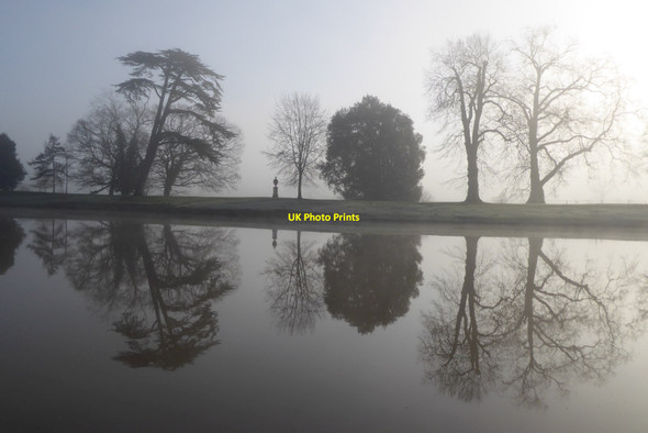 Photo 6"x4" Trees reflected in Croome Lake High Green\/SO8745 c2022