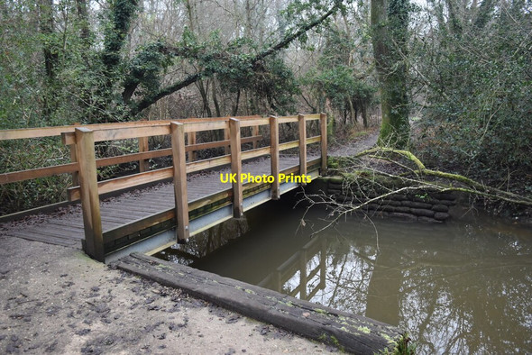 Photo 6"x4" Footbridge carrying Castleman Trailway over stream Ameysford c2022