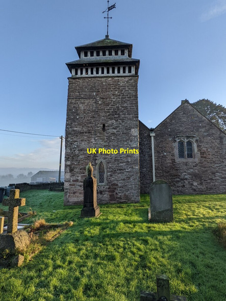 Photo 6"x4" Church tower and weathervane, St Maughans, Monmouthshire St Maughans c2022