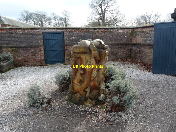 Photo 6"x4" Wooden carving Dunham Town c2012 P2