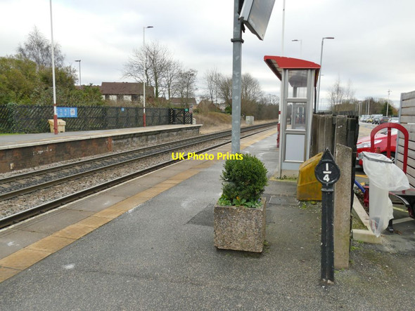 Photo 6"x4" Garforth station: quarter-mile post Garforth c2022