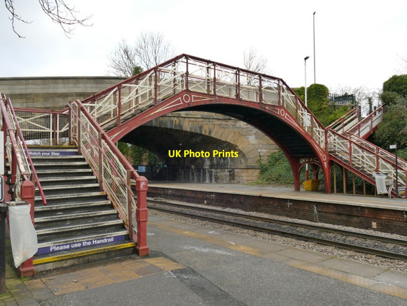 Photo 6"x4" Garforth station: historic footbridge Garforth c2022