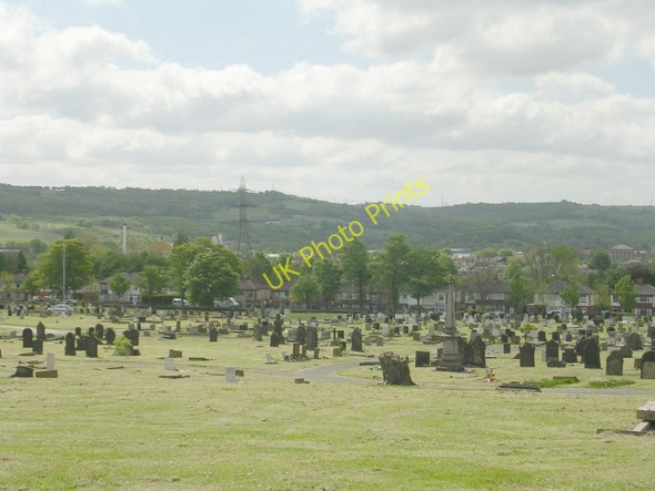 Photo 6"x4" Dewsbury Cemetery - from Burgh Mill Lane Dewsbury c2009
