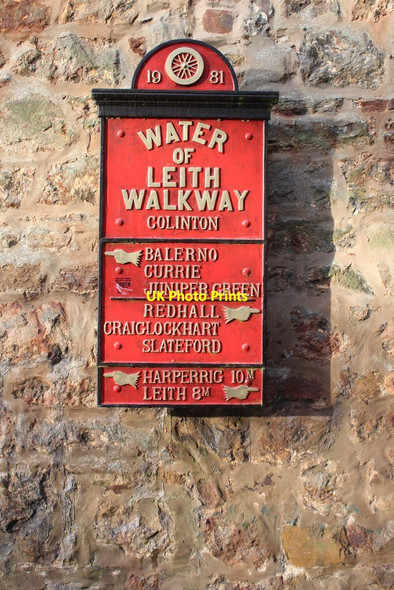 Photo 6"x4" Water of Leith Walkway Sign Bonaly c2021