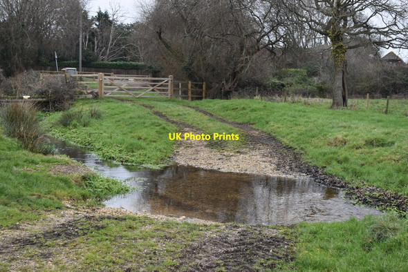Photo 6"x4" Track fording stream, Burton Christchurch\/SZ1592 c2022
