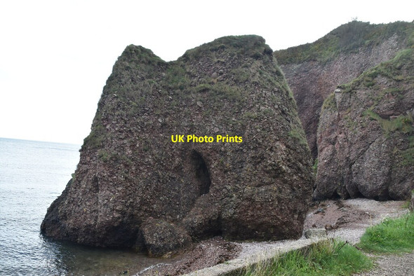 Photo 6"x4" Stack, Caves of Cushendun Cushendun c2021