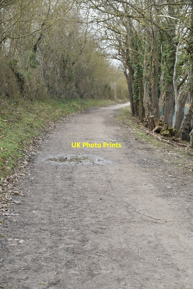 Photo 6"x4" Footpath by railway line Barming Heath c2021