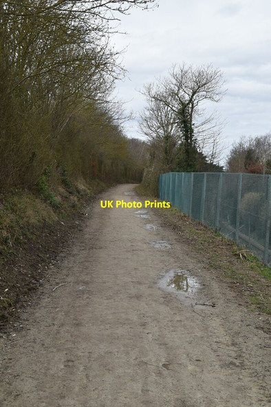 Photo 6"x4" Footpath by railway line Barming Heath c2021 P1