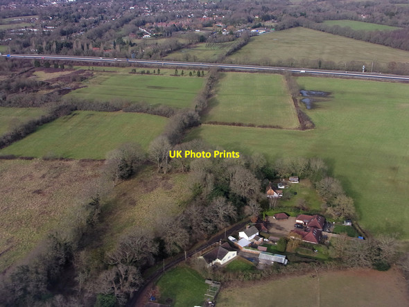 Photo 6"x4" Farmland near Fernhill from the air Horley\/TQ2843 c2022