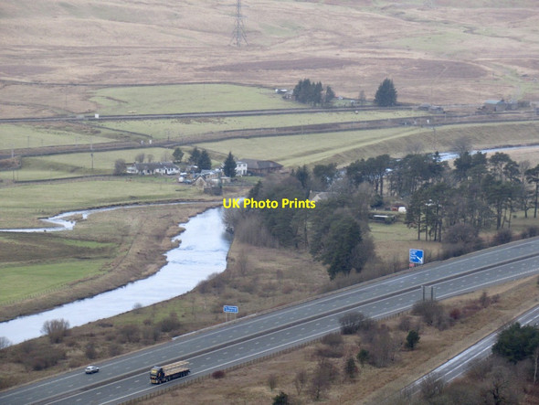 Photo 6"x4" River Clyde and motorway Elvanfoot c2022