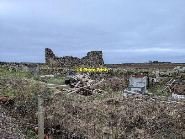 Photo 6"x4" Ruined building near the coast path Boscean c2022
