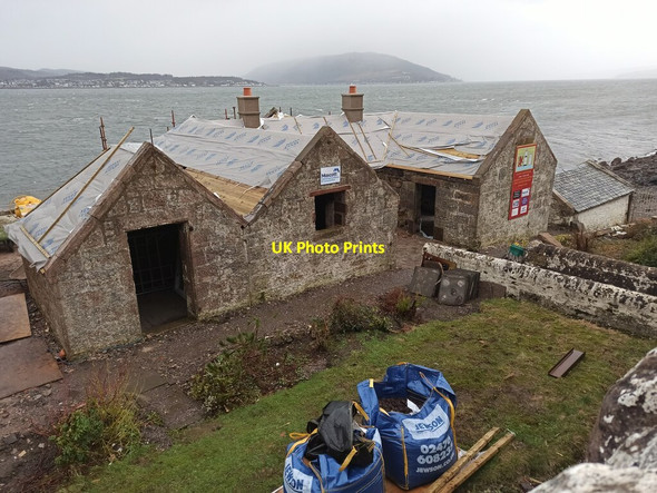 Photo 6"x4" Buildings being renovated at Cloch Lighthouse Levan c2022