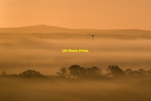 Photo 6"x4" Early morning mist Grinacombe Moor c2022