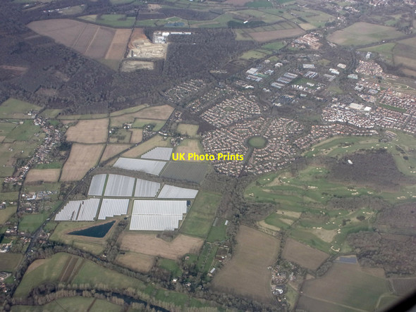 Photo 6"x4" Bull Farm and Kings Hill from the air Mereworth c2022