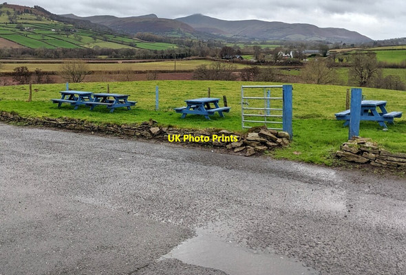 Photo 6"x4" Distant peaks viewed from Llanhamlach, Powys Bryn Teg c2022