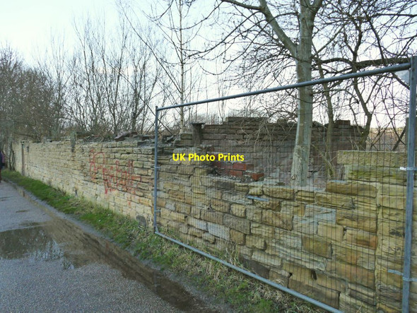 Photo 6"x4" Old wall of Airedale Mills Horsforth c2022