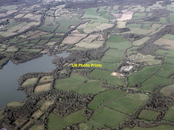 Photo 6"x4" Bough Beech Reservoir from the air Winkhurst Green c2022