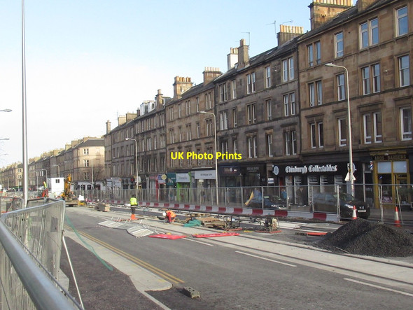 Photo 6"x4" Tram works, Leith Walk Edinburgh c2022
