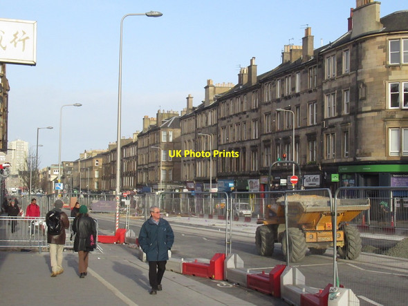 Photo 6"x4" Tramline construction, Leith Walk Edinburgh c2022