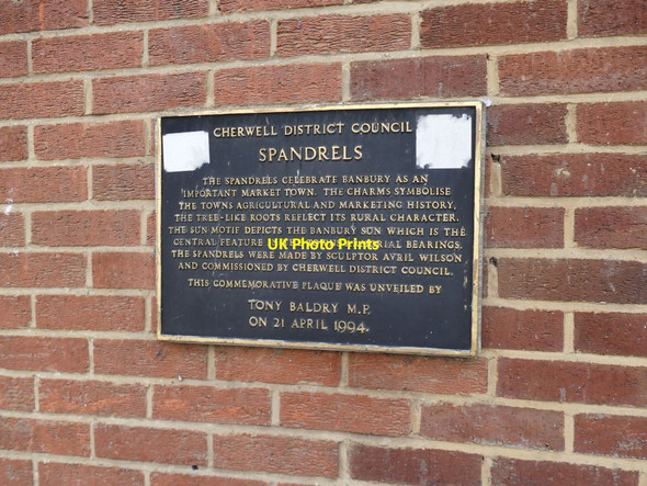 Photo 6"x4" Plaque for the Spandrels, Butchers Row, Banbury Banbury\/SP4540 c2021
