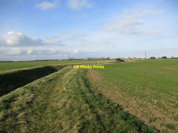 Photo 6"x4" Footpath alongside a drain, Great Hale Fen Great Hale c2022