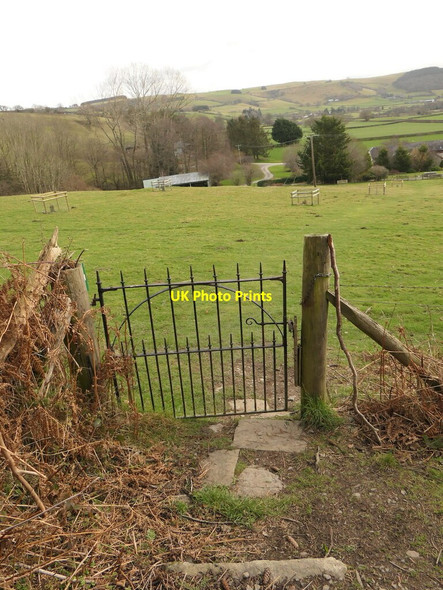 Photo 6"x4" Iron gate, Pilleth Church Pilleth c2022
