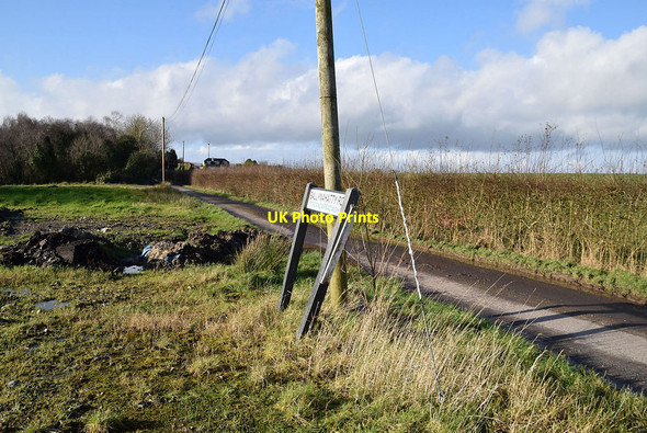 Photo 6"x4" Damaged road sign, Stroancarbadagh Fintona c2022