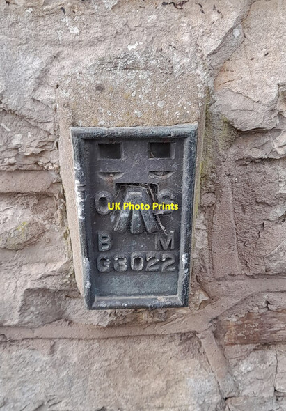 Photo 6"x4" Ordnance Survey Flush Bracket (G3022) Llawnt c2022