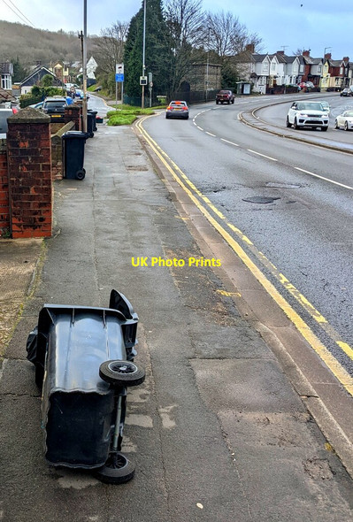 Photo 6"x4" Toppled wheelie bin, Malpas Road, Newport Newport\/Casnewydd c2022