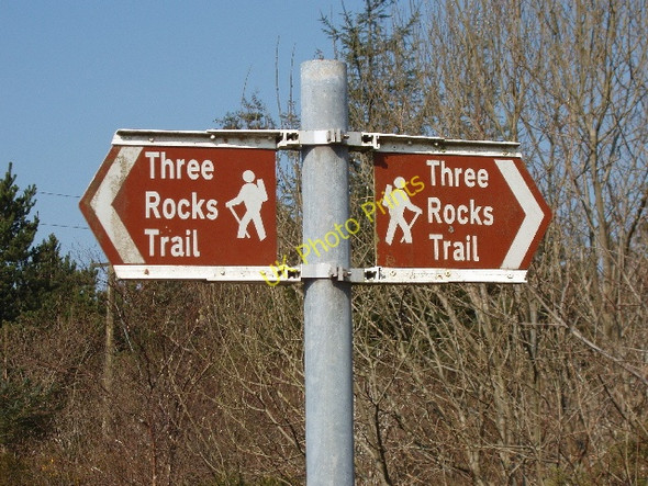 Photo 6"x4" Sign for Three Rocks Trail Cleristown c2009