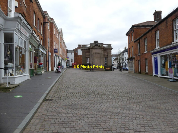 Photo 6"x4" Looking towards Market Place Fakenham c2022
