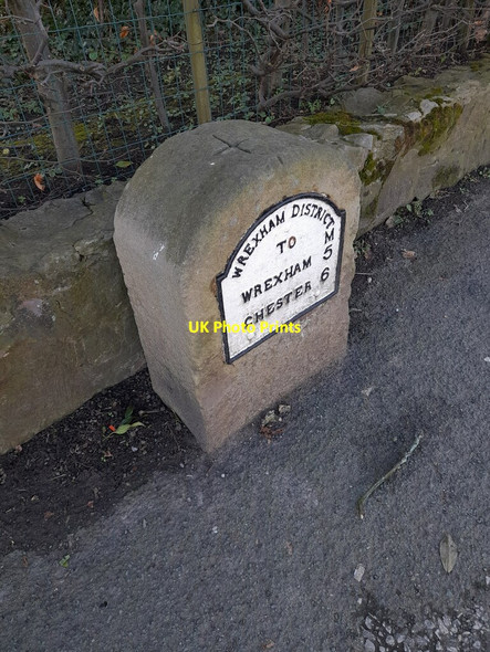 Photo 6"x4" Milestone - Wrexham 5 Rossett\/SJ3657 c2022
