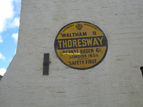 Photo 6"x4" Old AA sign Thoresway c2022