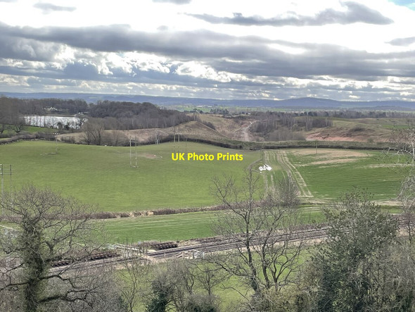 Photo 6"x4" Commanding view from The Burgs Iron Age hillfort Betton Strange c2022