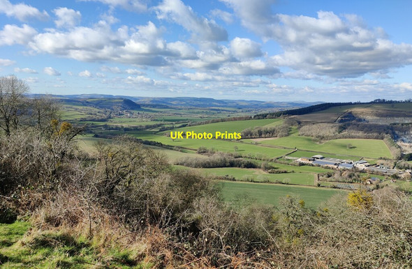 Photo 6"x4" View northwest from the Croft Ambrey Iron Age hill fort Leinthall Earls c2022