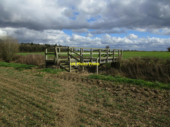Photo 6"x4" Footbridge over Great Drain Bucknall\/TF1768 c2022