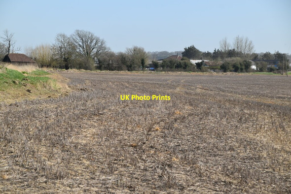 Photo 6"x4" Field of stubble Newenden c2021