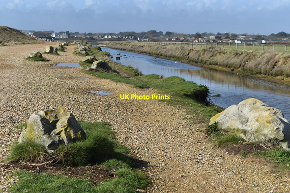 Photo 6"x4" Channel from Sturt Pond below the root of Hurst Spit Keyhaven c2022