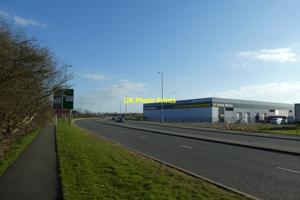Photo 6"x4" Large buildings along Wilmslow Road Thorns Green c2022