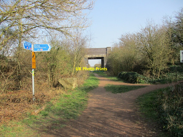 Photo 6"x4" Course of railway line to the former Bilsthorpe Colliery Bilsthorpe c2022