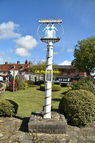 Photo 6"x4" Biddenden Village Sign Biddenden c2021
