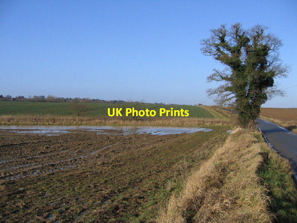 Photo 6"x4" Flooded field headland, Testerton, Norfolk Great Ryburgh c2006
