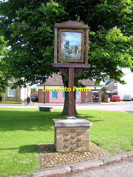 Photo 6"x4" Village sign, Willingham, Cambs Willingham\/TL4070 c2006