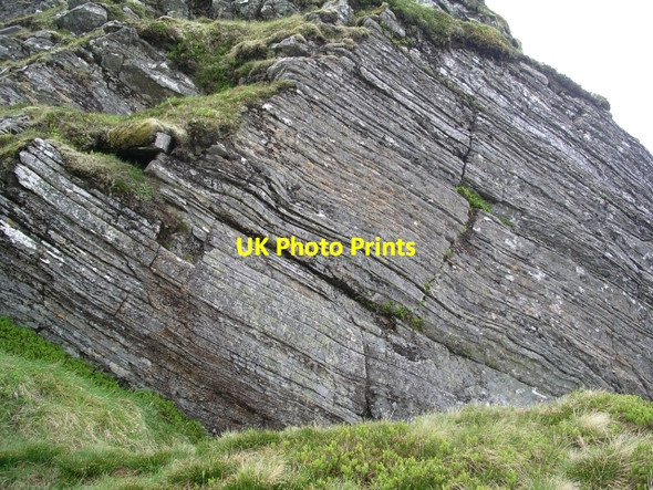 Photo 6"x4" Rock strata, E ridge of Gairich Gairich c2006