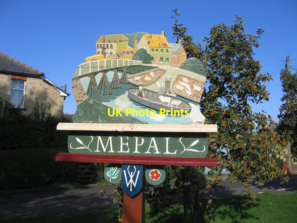 Photo 6"x4" Village sign detail, Mepal, Cambs Mepal c2006