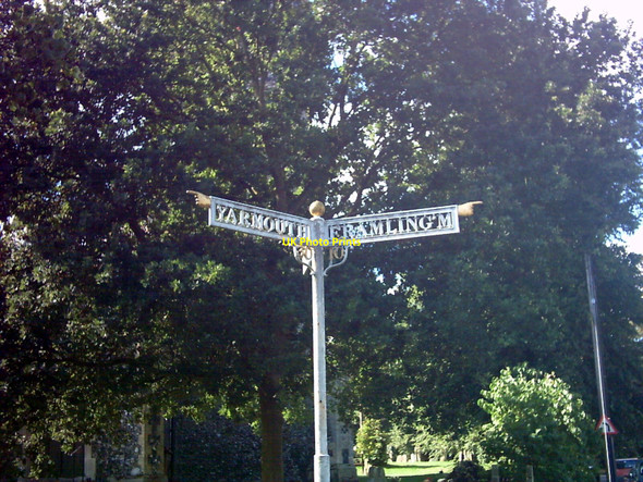 Photo 6"x4" Old road sign on  the A1120 High Street Yoxford c2006